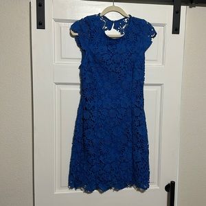 Lulu’s blue backless lace dress